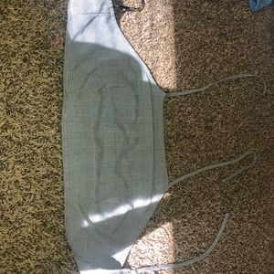 gray top that ties around body